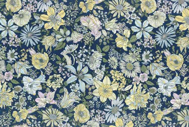 Memoire a Paris Grey Floral Fabric  Lecien 820815 90 by the HALF YARD